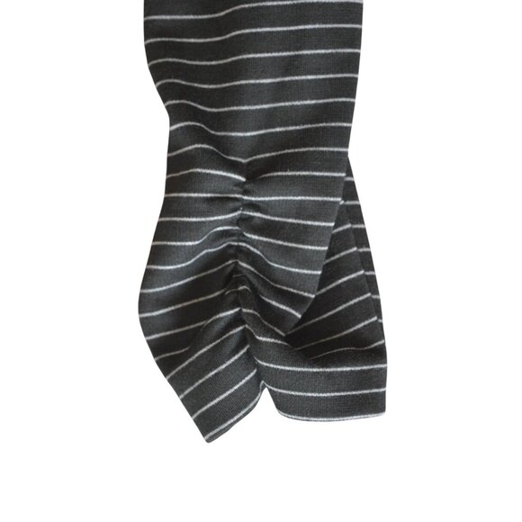 SOHO Black White Pinstriped Blazer Womens L 3/4 Ruched Sleeves NWT Office Siren - Picture 7 of 8